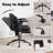 Criss Cross Legged Home Office Chair With Flip-Up Butterfly Back, Wide Seat Desk Chair With Flip-Up and Adjustable Arms, Wheels and Airbag Lumbar Support, Modern  Chair For Home Office (BLACK)-538298493
