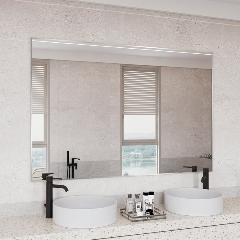 Miroir d'appoint Lesamuel, Nickel brossé, Rectangulaire, 40 po x 60 po