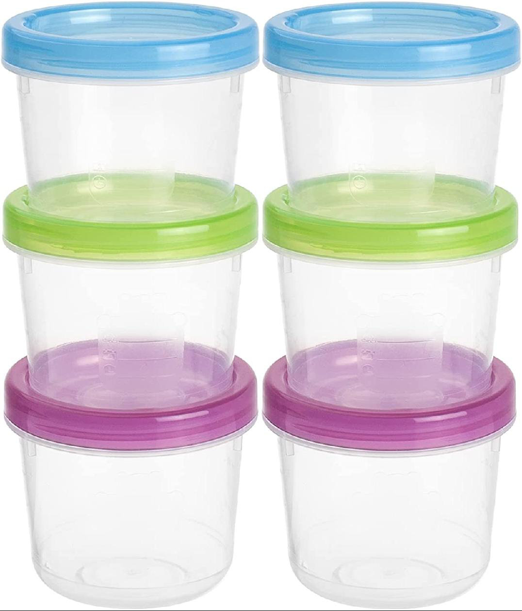  Pack of 6 Food Storage Sandwich Containers, 2 cups / 16 oz /  490 ml - 3 Different Designs. Great for Meal Prep. Kids or Adult Lunch Box  - BPA Free and Reusable: Home & Kitchen