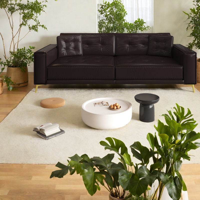 In 1 Extendable Sofas Faux Leather Modern Sleeper For Home