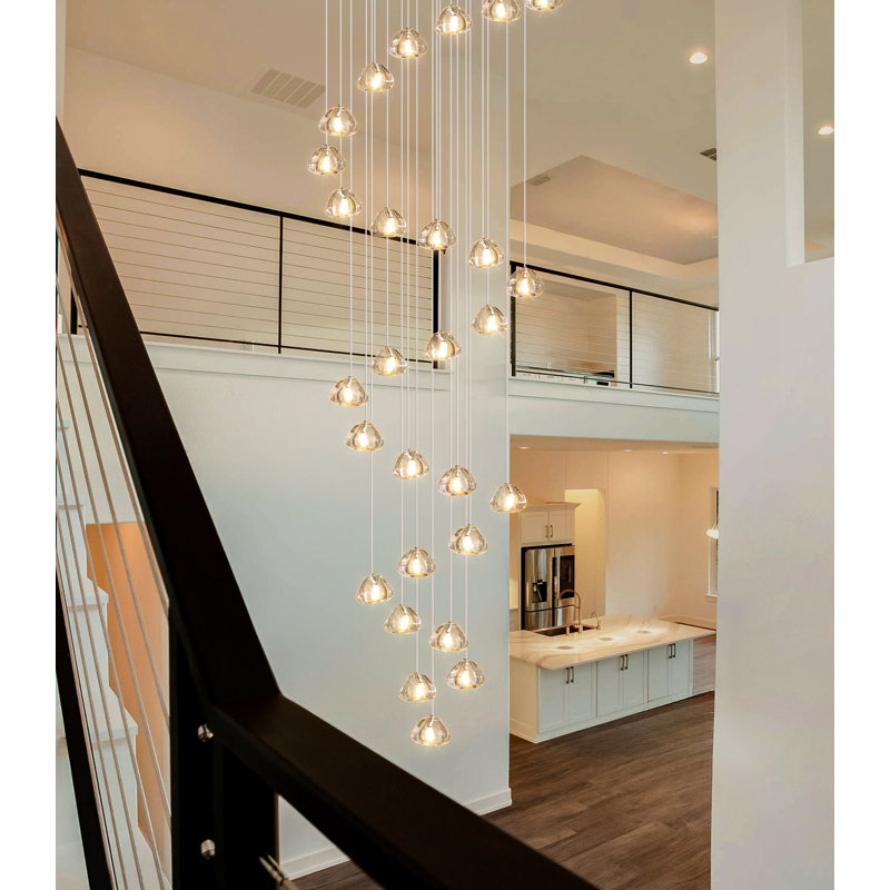 Lustre moderne en cristal 26 lumières chaudes, 26