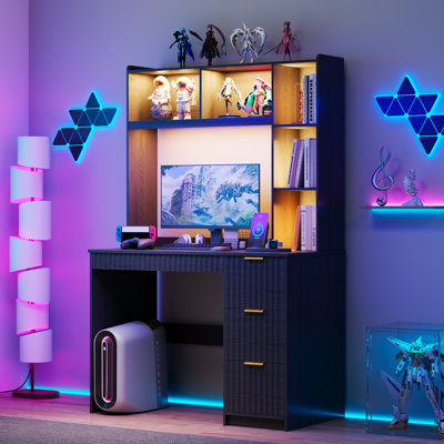 Computer Desk with Built-In Electrical Outlet