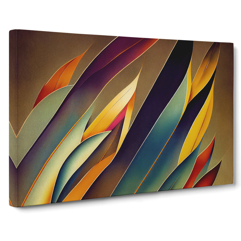 Bird Feather Art Deco - Wrapped Canvas, 35cm H x 50cm W x 3cm D