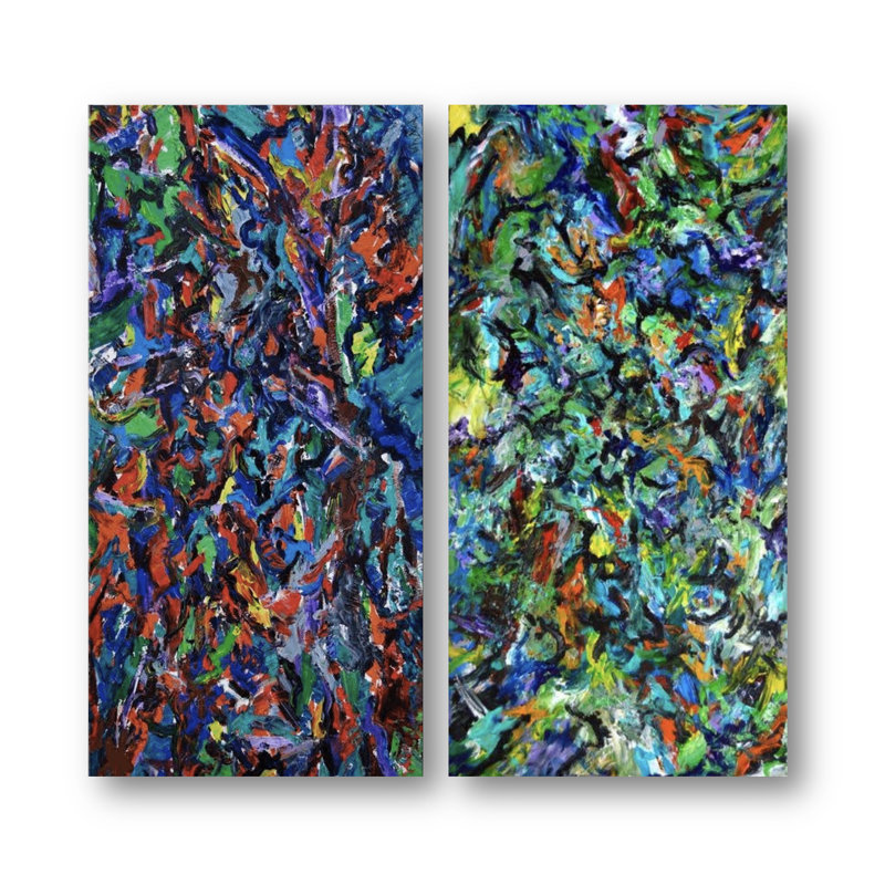 Celebration Print by John Beard, 20" H x 40" W x 3" D, Brown Floater Framed