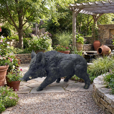 Statue 12 po H 12,2 po x L 21,26 po en résine de jardin, décoration intérieure et extérieure, pelouse et cour