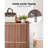 Shoe Cabinet with 2 Flip Drawers, Mid-Century Shoes Storage Cabinet with Anti-Tipping Device, Freestanding Fluted Shoe Organizer, Ideal for Entrance, Hallway, Bedroom, Living Room, Walnut