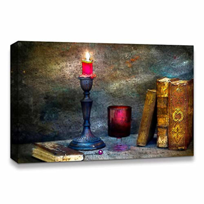 Christmas Holiday Celebration Candles X05 - Photographie sur toile tendue, H 16 po x l 24 po