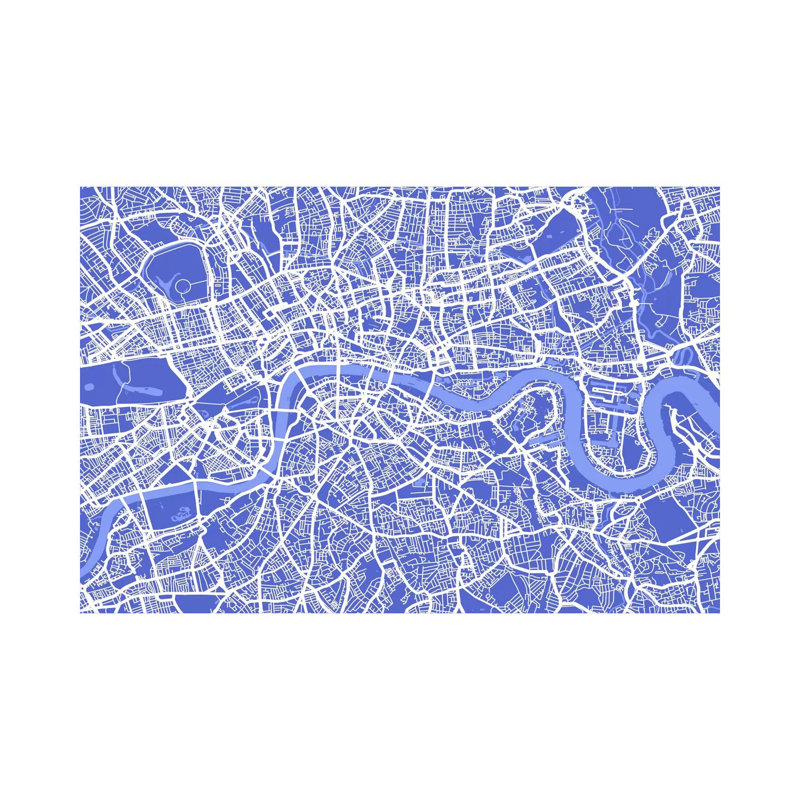 London Map IV (Blue) by Michael Tompsett - Wrapped Canvas Print, 20.32 cm H x 30.48 cm W