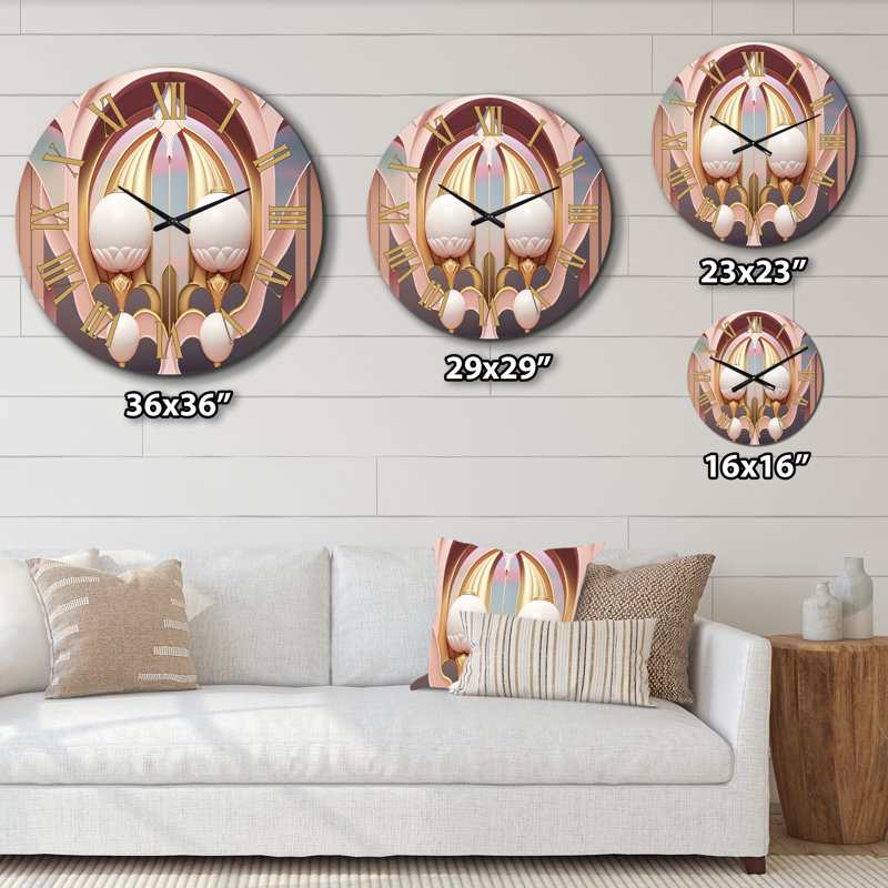 White Spheres Minimal Retro Future Architecture Metal Wall Clock, Large