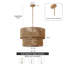 Lustre tambour en rotin 5 lumières tissé à la main