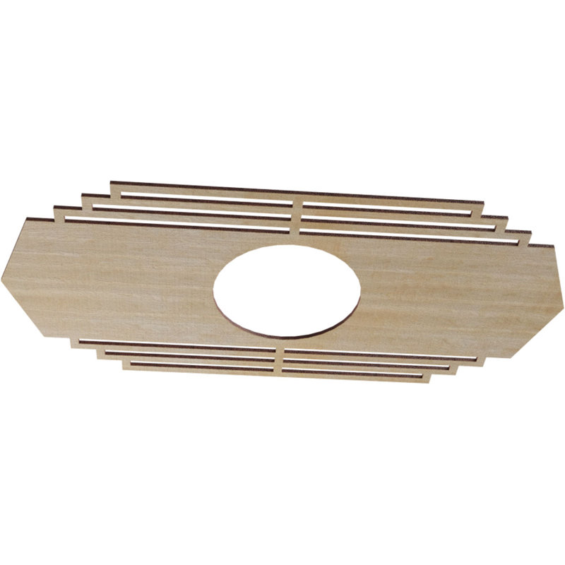 Médaillon de plafond en bois Chrysler, Bouleau, H 20 po x l 40 po x P 0,25 po