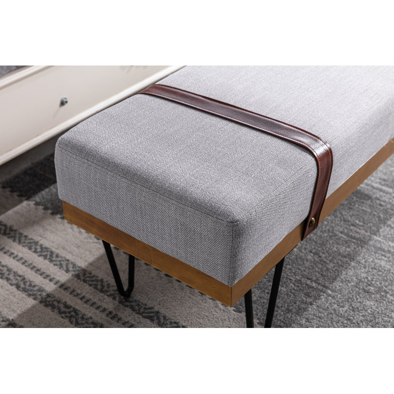 Banc rembourré Josiaha, Gris