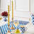 Check Gold/Ivory Dinner Candles