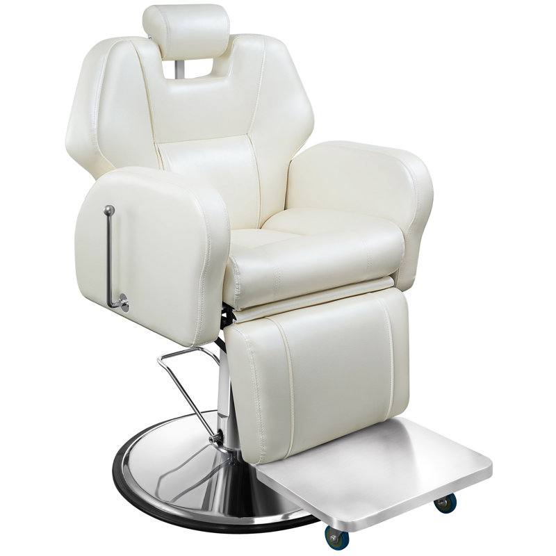 Chaise de dessinateur en similicuir, Crème
