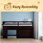 Lit mezzanine simple avec armoire et tablette