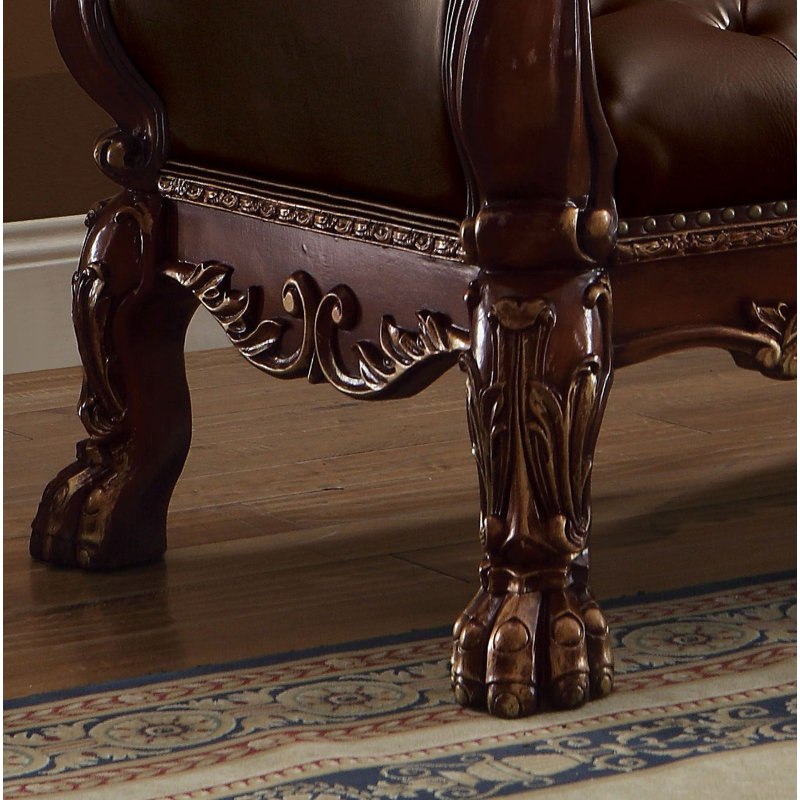 Ardel Synthetic Leather Bench, Cherry Oak, Cherry