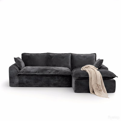 103 Inch L-Shape Modular Sectional Sofa With Chaise Cloud Soft Chenille Fabric Couch For Living Room Compressed Foam Filling No Assembly Required