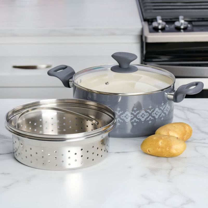 Mijoteuse en céramique antiadhésive au safran Spice par Tia Mowry Savory, Gris anthracite