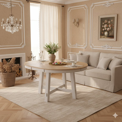 Table de salle à manger extensible rustique avec panneau de 16 pouces, table de cuisine en bois