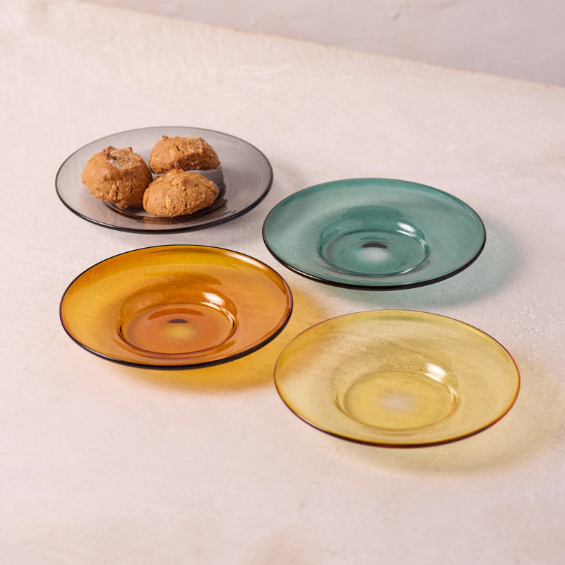 Ensemble de 4 assiettes en verre Niko