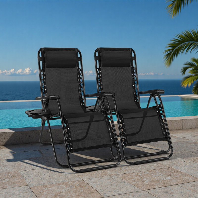 Ensemble de 2 chaises longues Zero Cravity, Black