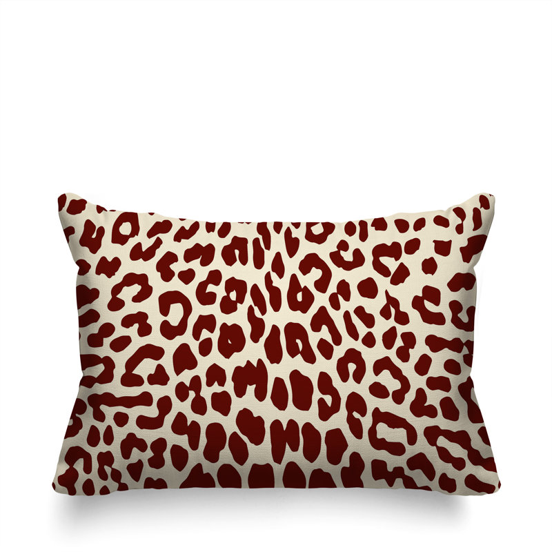 Oreiller rectangulaire intérieur / extérieur Aco, Rectangle H 18 po x l 25 po, Rouge