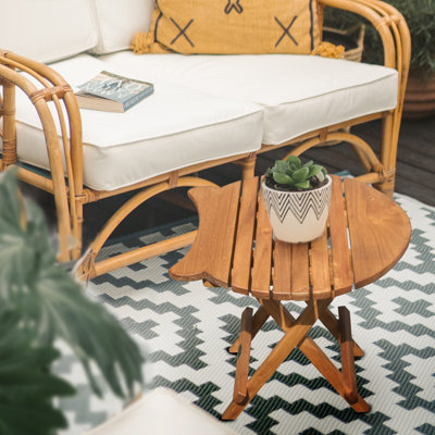 Wiebe Teak Folding Outdoor Side Table , 18'' in. W 16'' in. D