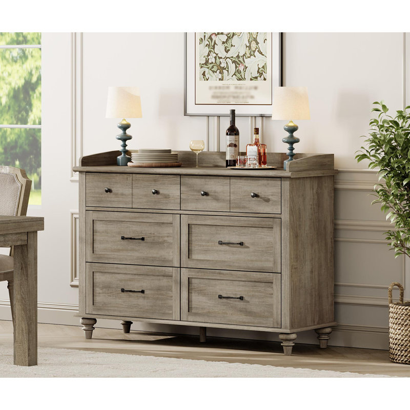 Allyssa 6 Drawer 47.2" W Dresser, Grey