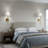 Modern Removable Battery Operated Wireless Fabric Shade Wall Sconce With Remote Control