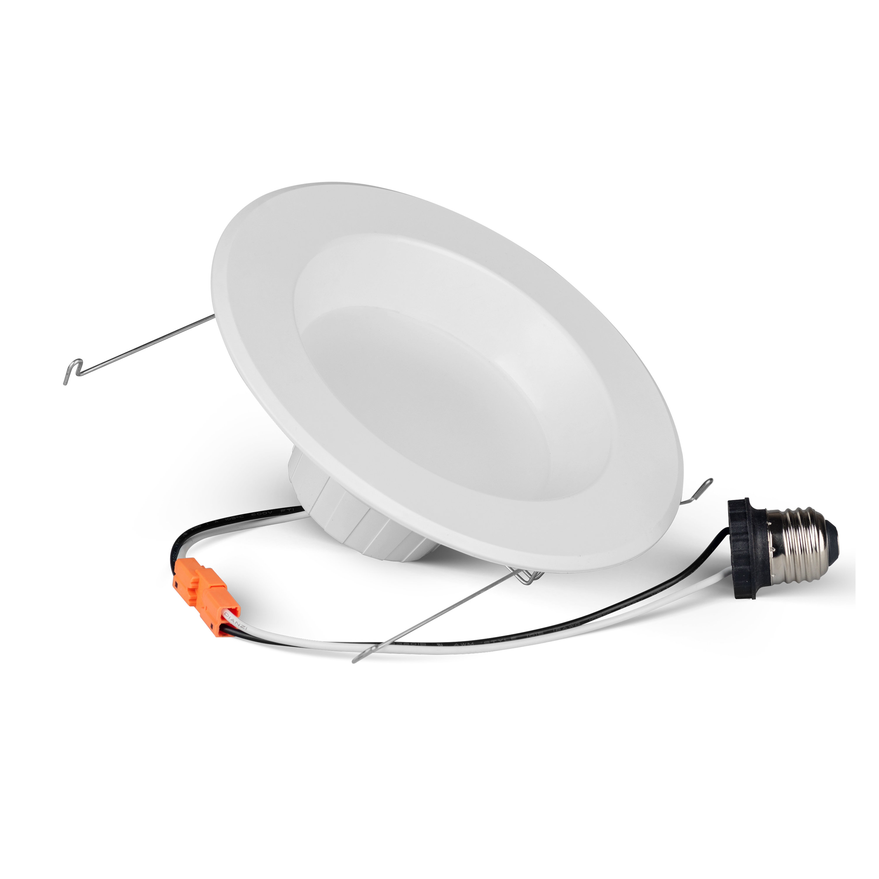 862651 14 Watt 5CCT Selectable Adjustable 5/6" Integrated LED Recessed Downlight with E26 Quick Connect Adapter (Set of 4)