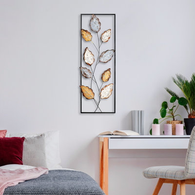 Handmade Decorative Metal Wall Accessory, 12.6 x 35.4 inches | 100% Metal, Thickness: 0.06 inches | Unique Hand-Painted Design, Perfect for Home Decor | Versatile Wall Hanging with Distinctive Color Variations