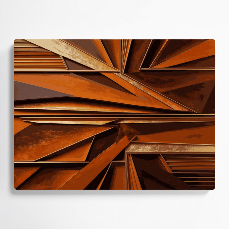 «Hard Edge» 24, art mural en métal brun, H 20 po x l 24 po