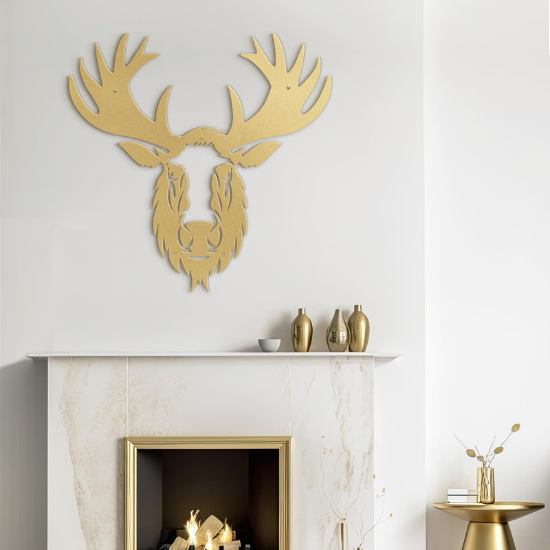 Décoration murale en métal, H 24 po x l 24 po x P 0,05 po, Or