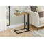 Table d'appoint contemporaine en forme de C avec plateau en bois de manguier