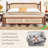Pine Wooden Platform Bed With Rattan Headboard & Footboard-772424339-772424334