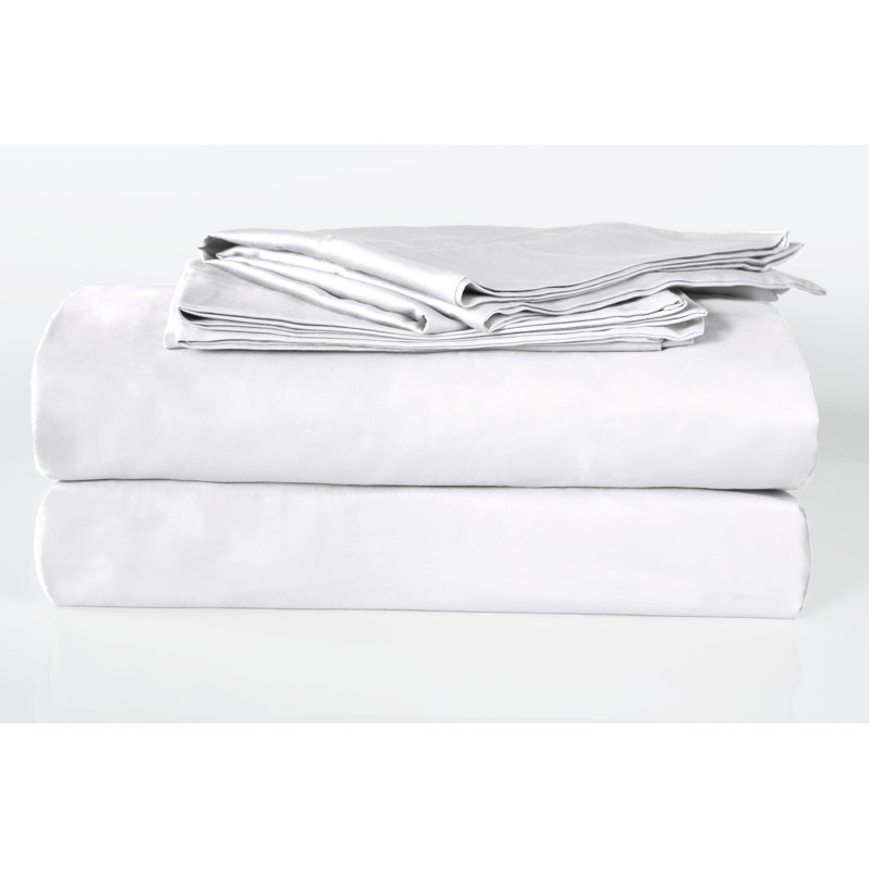 Ensemble de draps 100% coton 325 fils Banyan, Double, Blanc