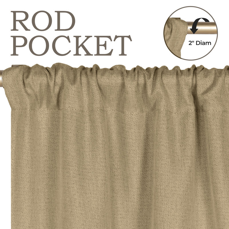 Panneau de rideau obscurcissant 100% polyester, L 26 po x L 63 po, Ivoire ivoire