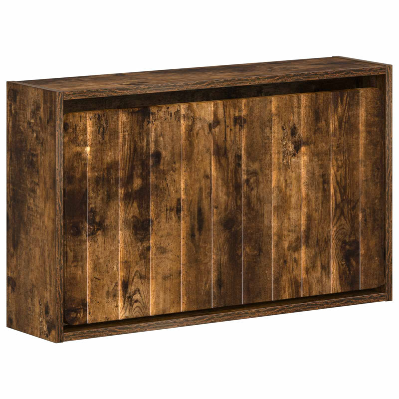 Flip Down Shoe Storage, 43 cm H x 71 cm W x 17 cm D, Smoked Oak