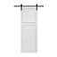 Porte de grange blanche à 2 panneaux en panneau de fibres à densité moyenne de 3/4 po de 30 po x 84 po avec quincaillerie 2 panneaux-128958391
