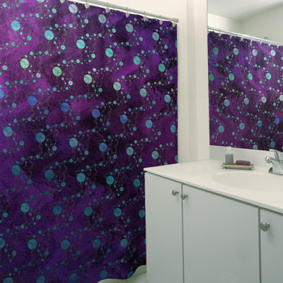 Rideau de douche simple planètes et étoiles
