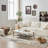 Coffee Table Rectangular Center Table For Living Room Open Space Side Table With Metal Frame