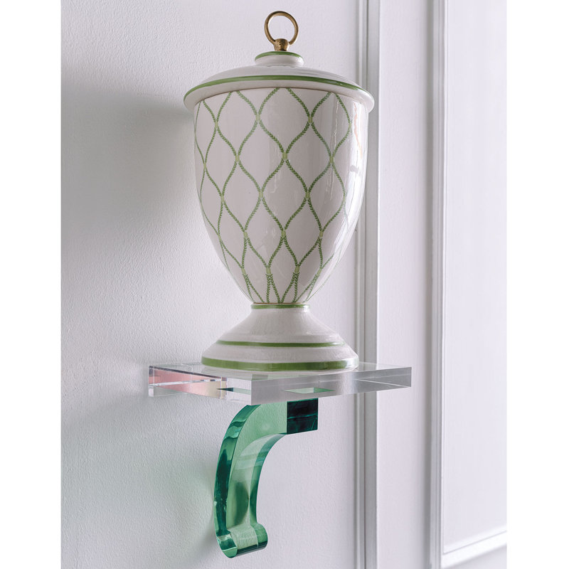 Glencoe Accent Shelf, Green/Clear