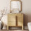 Classeur en bois à 3 tiroirs de 31,5 po de largeur, à profil courbé, armoire de rangement de bureau Mid-Century moderne pour salle d'étude, salon