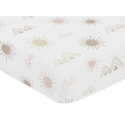 Desert Sun and Mountain Fitted Crib Sheet