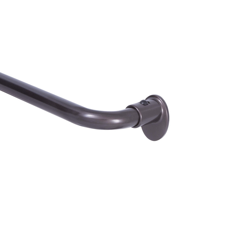 Room-Darkening Steel Adjustable Single Curtain Rod, 28" - 48", Espresso/Brown