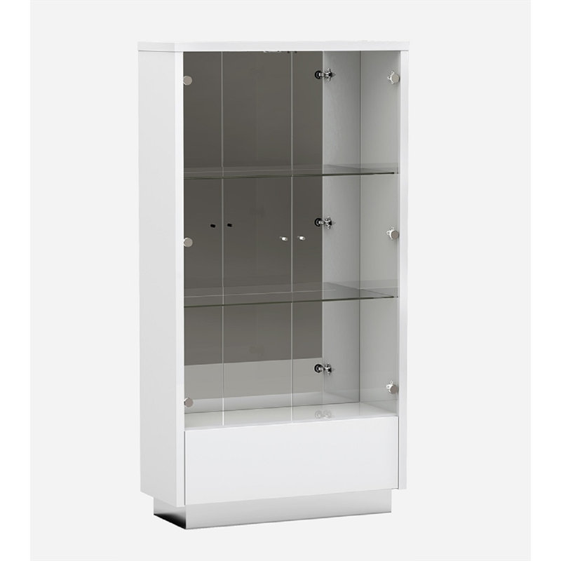 68" Dayhsaun Silver And White Display Stand With One Drawer, Wenge