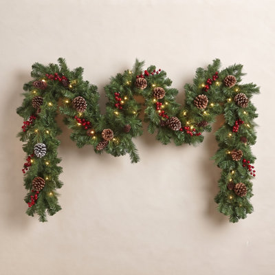 108" Pre-Lit Spruce Garland
