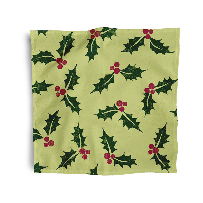 Serviette de table 22 po Briese allover Holly, Vert