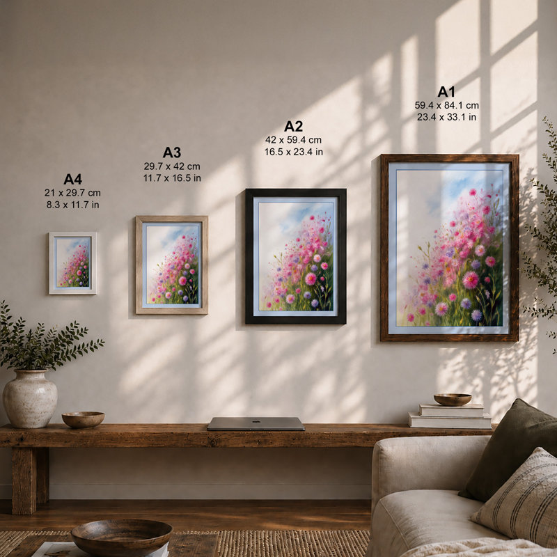 Spring Blooms Botanical - Framed Print, A3 - 42.0 x 29.7 cm, White