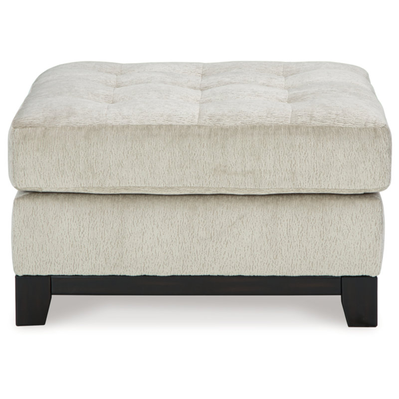 White Tufted Oversized Accent Ottoman with Soft Upholstery